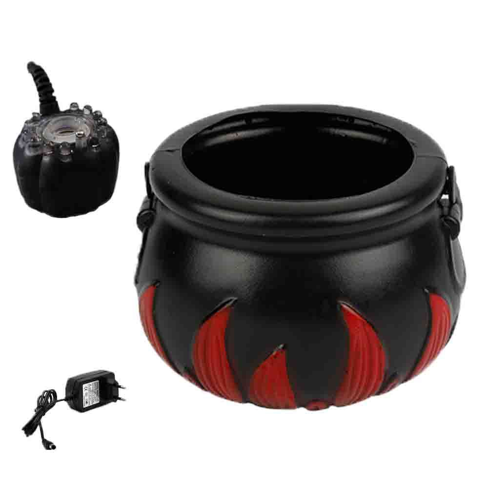 Halloween Witch Cauldron Color-Changing LED Fogger Water Fountain