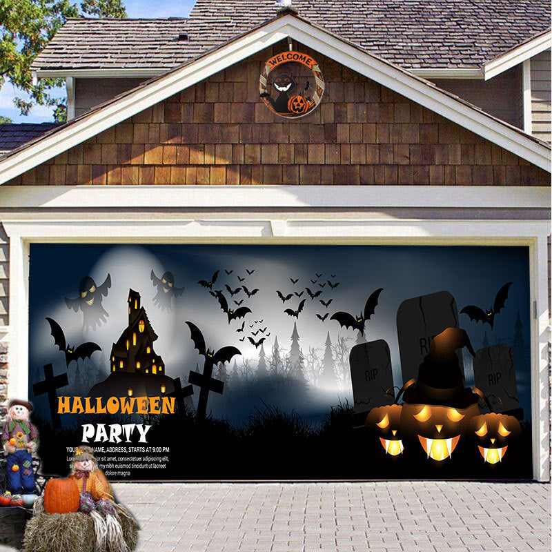 Halloween Full-size Garage Door Cover Banner Series B