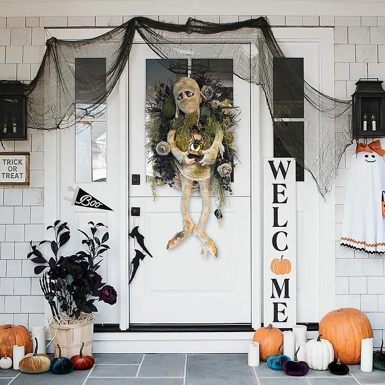 Halloween Mummy Wreath Door Decoration