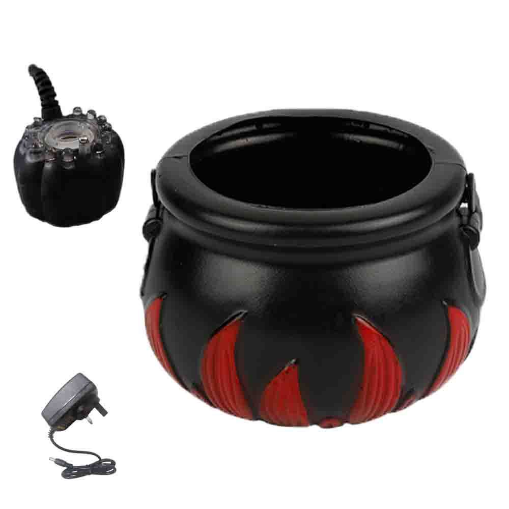 Halloween Witch Cauldron Color-Changing LED Fogger Water Fountain