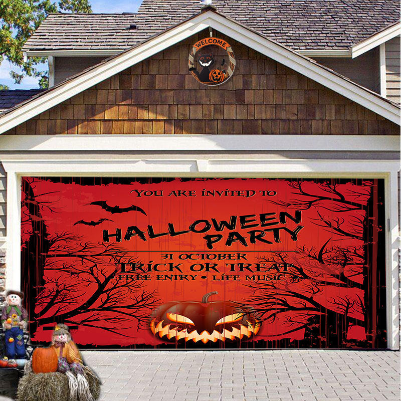 Halloween Full-size Garage Door Cover Banner Series B