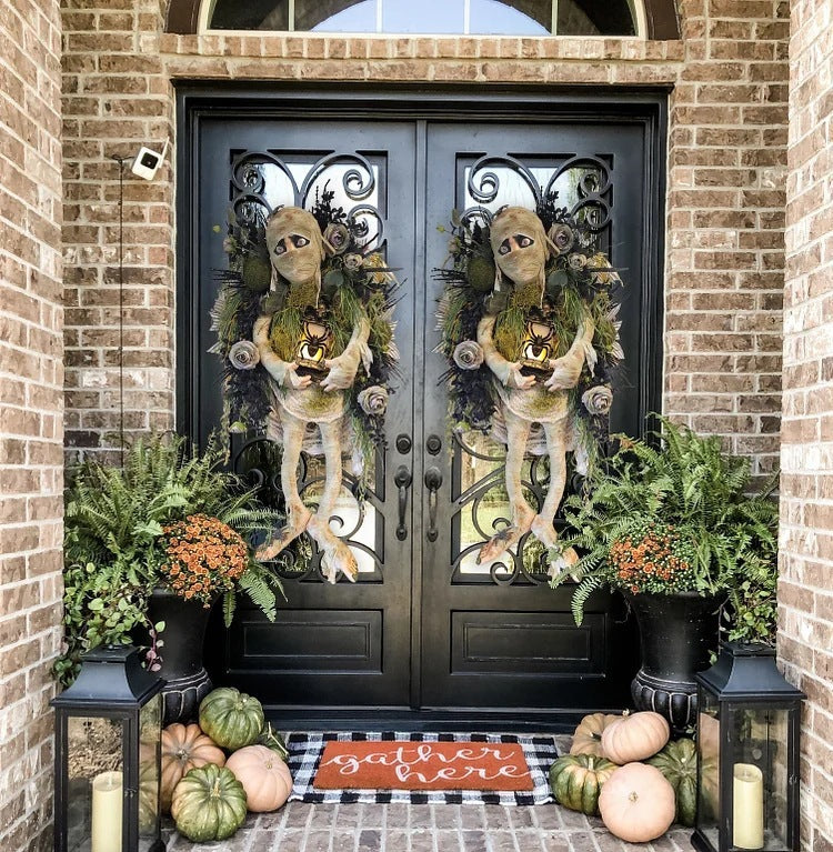 Halloween Mummy Wreath Door Decoration