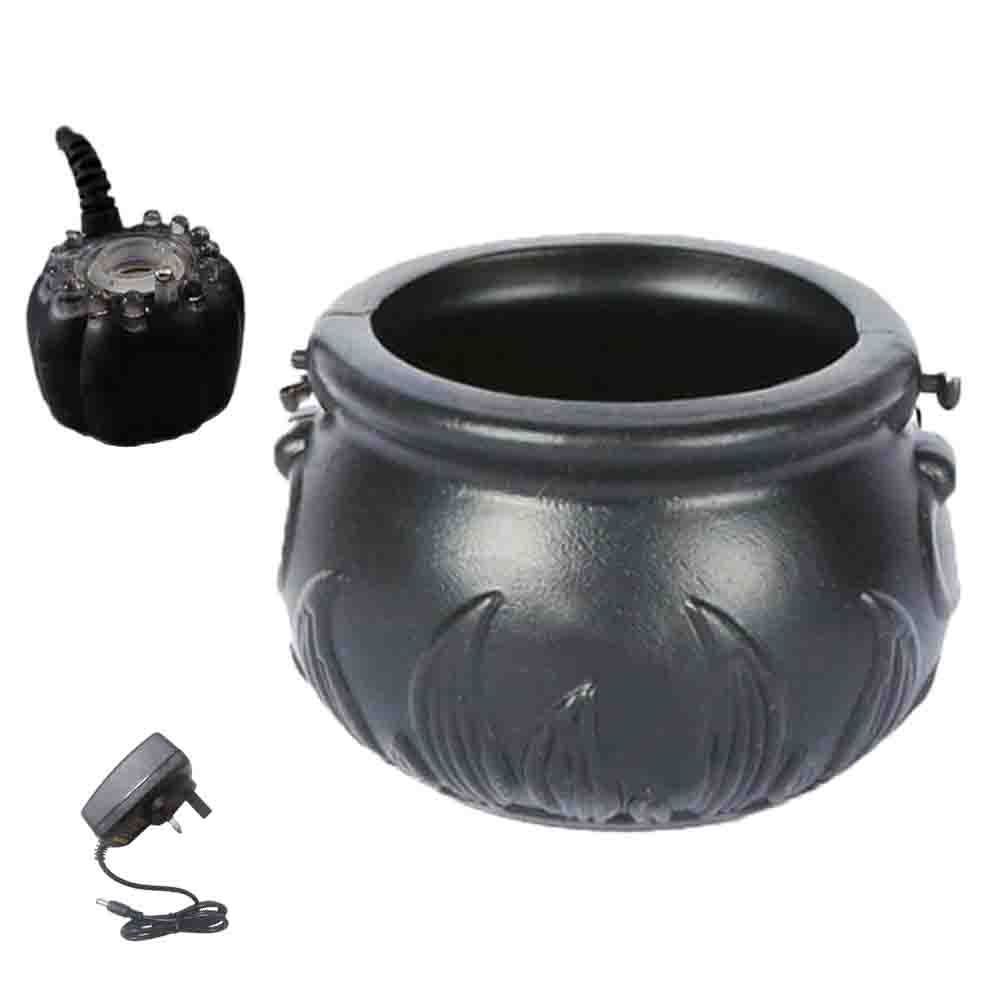 Halloween Witch Cauldron Color-Changing LED Fogger Water Fountain