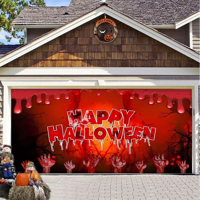 Halloween Full-size Garage Door Cover Banner Series A