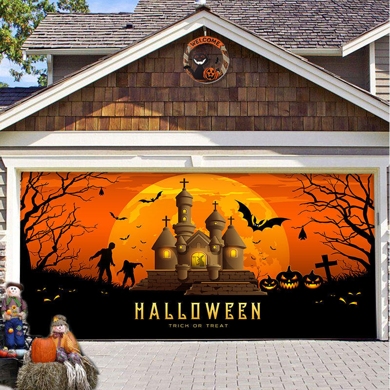 Halloween Full-size Garage Door Cover Banner Series B