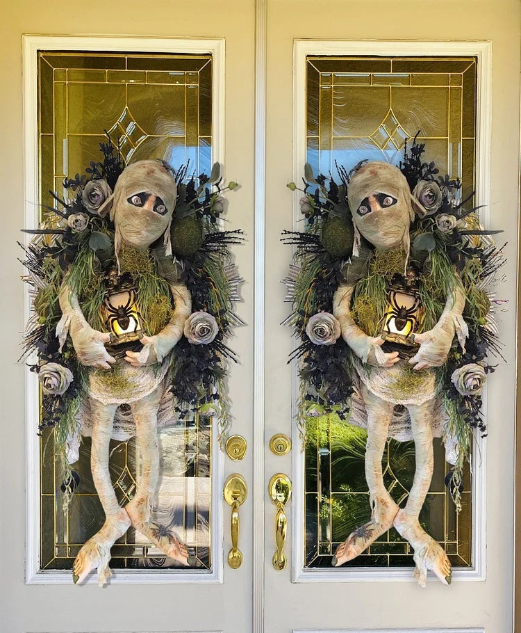 Halloween Mummy Wreath Door Decoration