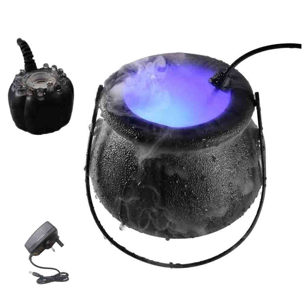 Halloween Witch Cauldron Color-Changing LED Fogger Water Fountain