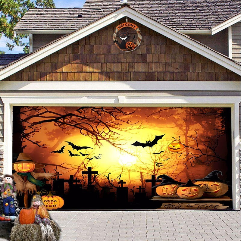 Halloween Full-size Garage Door Cover Banner Series A