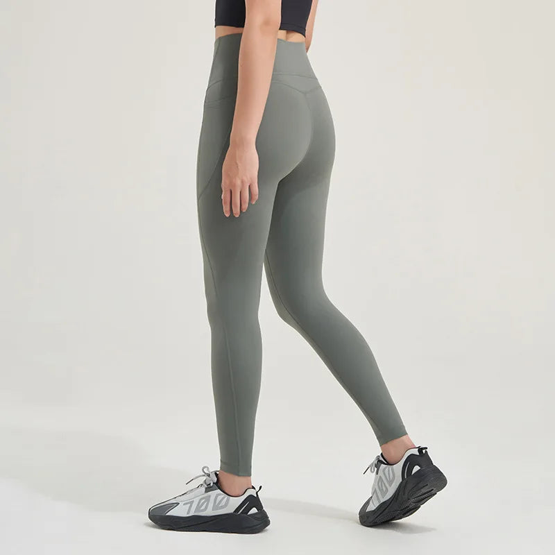 Women Leggings With Pocket High Waist Elasticity - Tekriv