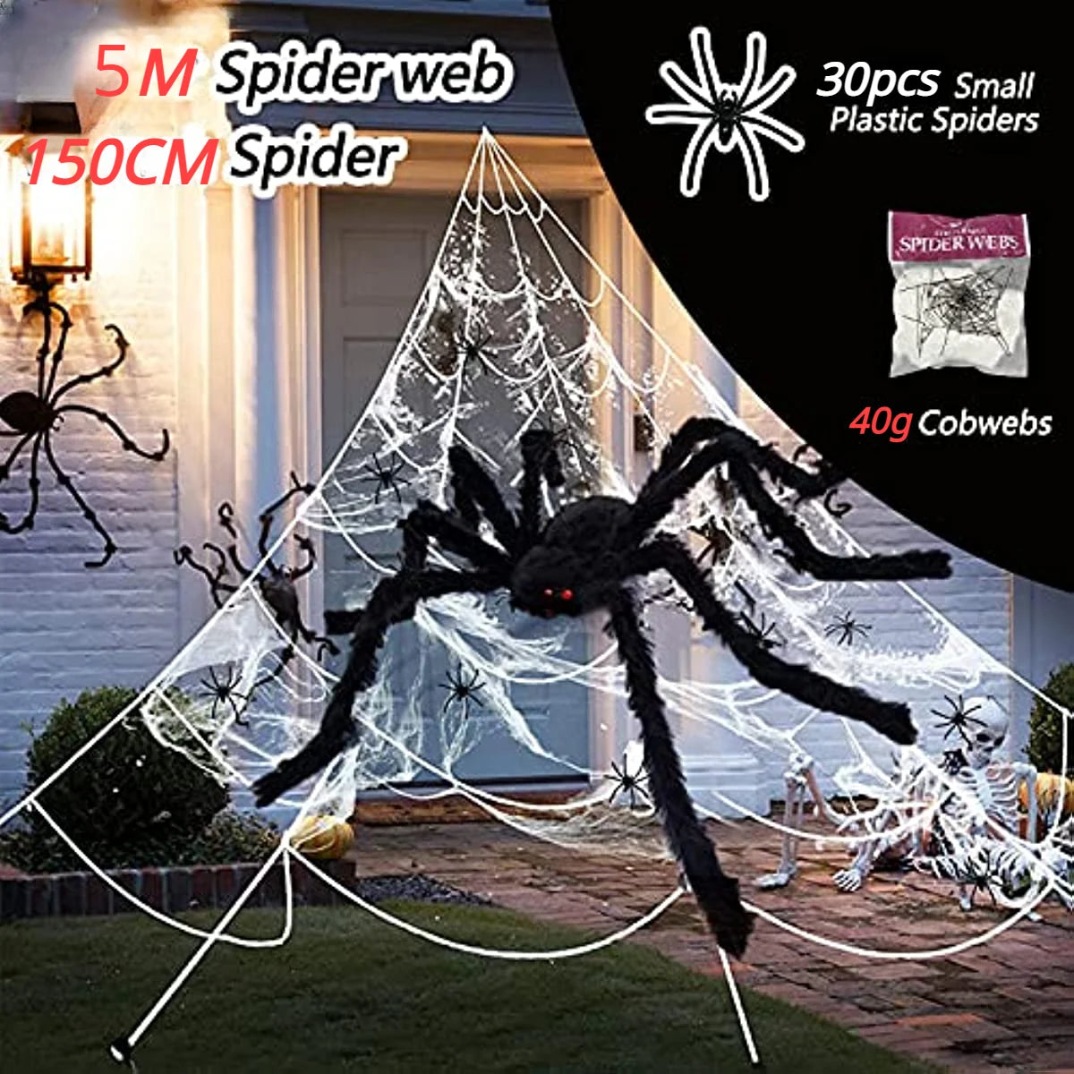 Halloween Spider & Cobweb Decoration