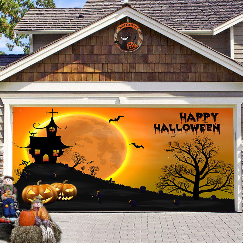 Halloween Full-size Garage Door Cover Banner Series B