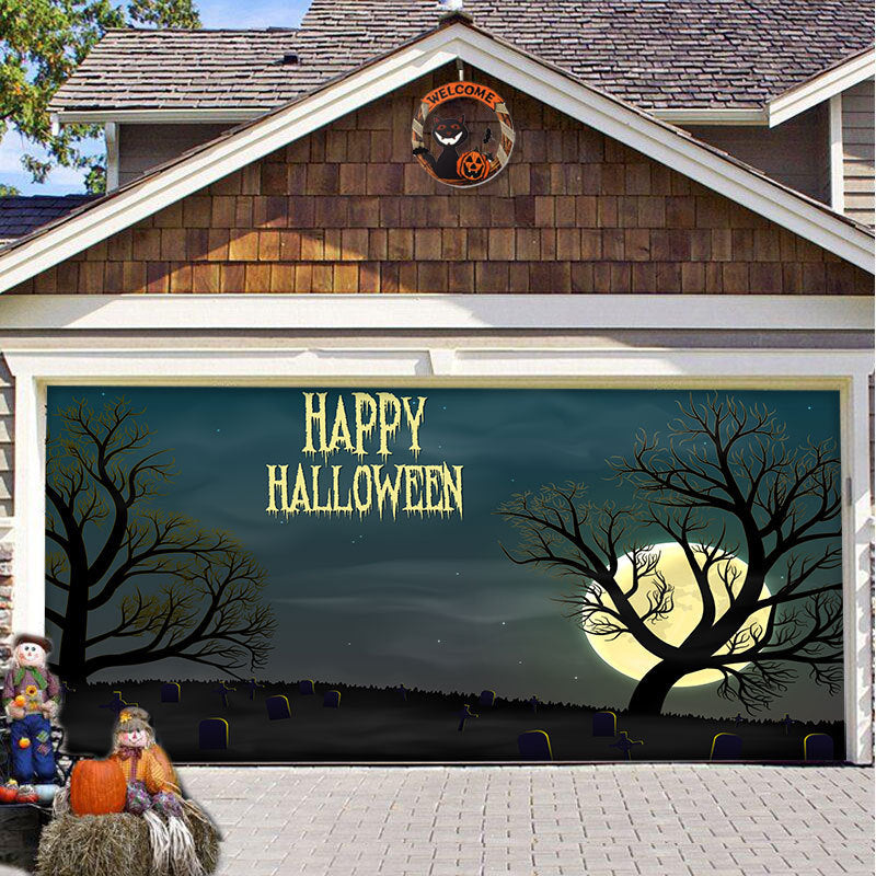 Halloween Full-size Garage Door Cover Banner Series B