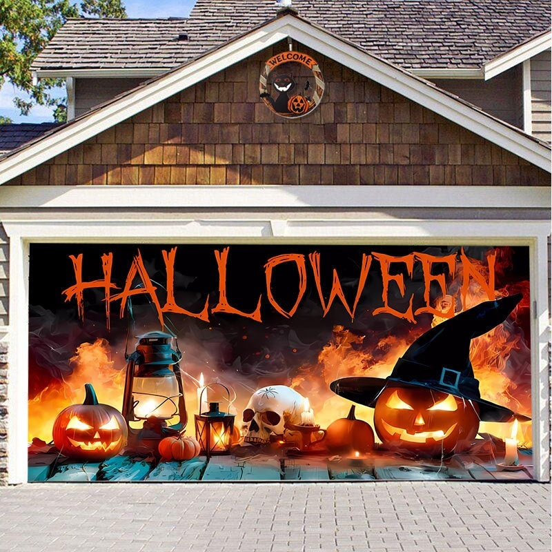 Halloween Full-size Garage Door Cover Banner Series A